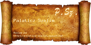 Palaticz Szelim névjegykártya